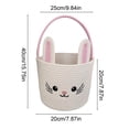 thumbnail image 3 of Beautynvta Easter Bunny Basket, Cute Bunny Woven Basket with Handle, Easter Gifts Basket Egg Hunt Baskets, Holiday Decorative Storage Basket, 3 of 6
