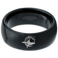 thumbnail image 2 of Tungsten Sea Lion Otariinae Foreflippers Swimming Band Ring 8mm Men Women Comfort Fit Black Dome Polished, 2 of 4