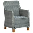 thumbnail image 4 of vidaXL 9 Piece Patio Dining Set with Cushions Poly Rattan Light Gray, 4 of 7