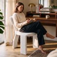 thumbnail image 3 of Aukfa Upholstered Dining Chairs Set of 2, Teddy Boucle Kitchen Chairs with Curved Backrest, Modern Minimalist,White, 3 of 7