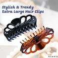 thumbnail image 4 of Extra Large Hair Claw Clips for Women Thick Long Curly Hair Nonslip Jumbo Strong Big Hold Jaws Clip Clamp Grip French Hair Styling Accessories 5.8 Inches long (Shiny Black & Shiny Brown), 4 of 5