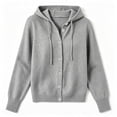 thumbnail image 5 of Kezqiaxn Cardigan Sweaters for Women Hooded Knit Long Sleeve Button Down Loose Casual Cardigans Plus Size Fashion Gray XXL, 5 of 5