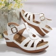thumbnail image 5 of WMTBSRSW Womens Platform Sandals Comfortable PU Leather Soft Insole Ladies Wedges Non Slip & Lightweight Cut Out Strap Wedge Sandals for Women, 5 of 8