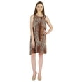thumbnail image 2 of Moomaya Summer Beach Wear Short Dress For Womens Printed Sleeveless Tie-Up Midi Dress, 2 of 7