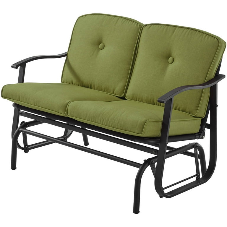 Mainstays belden park outdoor loveseat sale glider with cushion