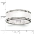 thumbnail image 3 of Sterling Silver 8mm Designed Edge Band (Size 9) Made In India qdeb080-9, 3 of 5