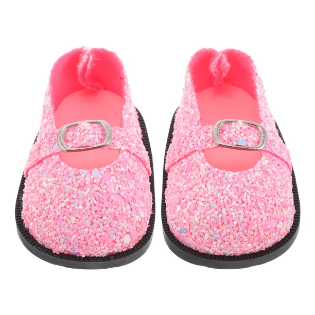 1 par de zapatos de lentejuelas brillantes para muñecas, zapatos en miniatura para vestir muñecas, lindos zapatos diminutos para muñecas, accesorios para muñecas en miniatura
