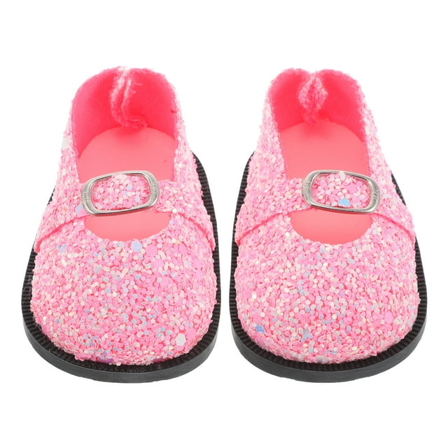 1 par de zapatos de lentejuelas brillantes para muñecas, zapatos en miniatura para vestir muñecas, lindos zapatos diminutos para muñecas, accesorios para muñecas en miniatura