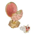 thumbnail image 2 of danila-souvenirs Faberge Style Pinecone Egg with Elephant 4.8'' (12 cm) pink, 2 of 5