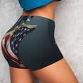 thumbnail image 4 of Fuzoiu American Flag Print Women's Workout Shorts,Workout Biker Shorts Women,Exercise Fitness Shorts,Scrunch Short, Athletic Shorts for Gym Yoga Running Sport Active-Large, 4 of 8