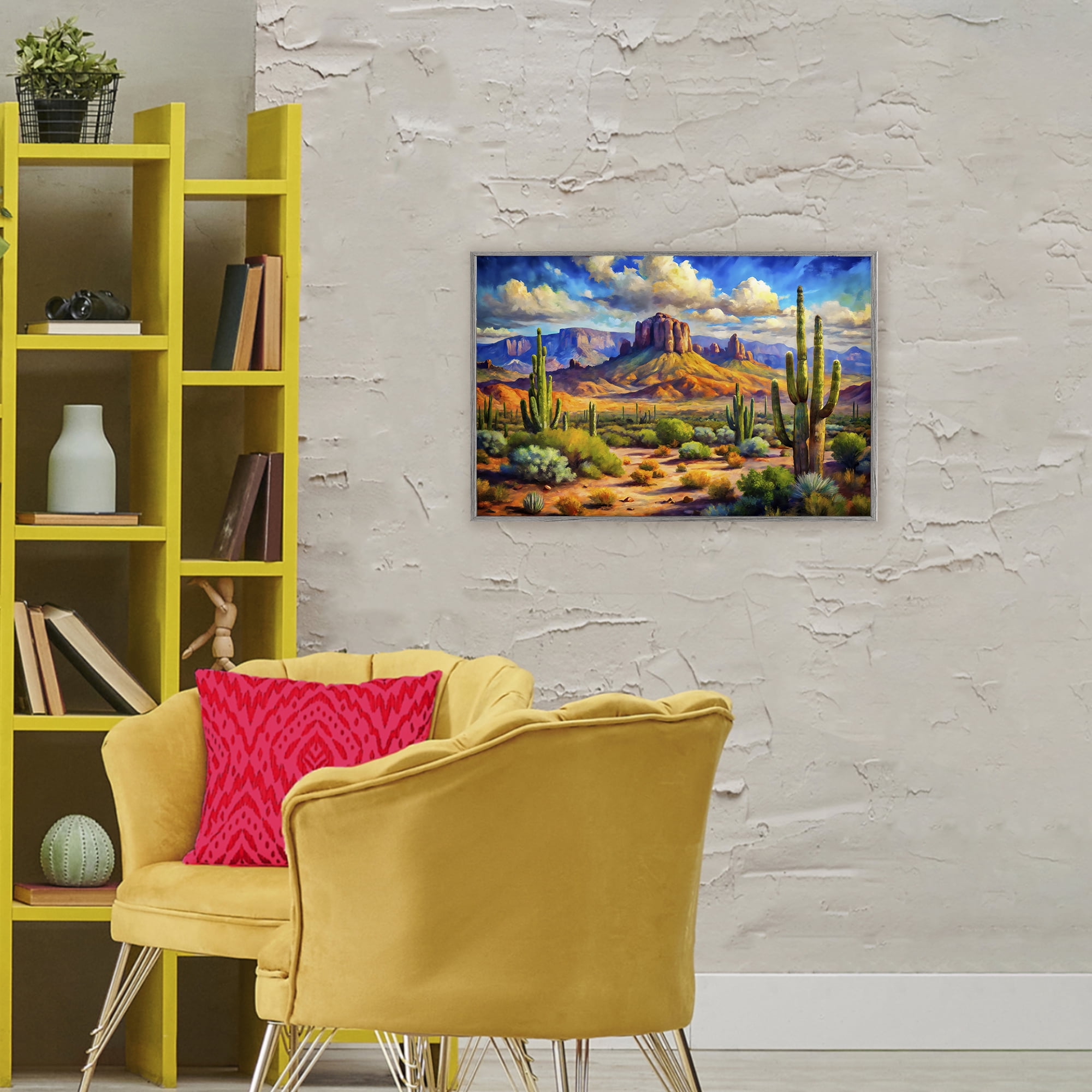 Stupell Industries Majestic Saguaro Desert Landscape Gray Framed Giclee Art, design by Creative Studio