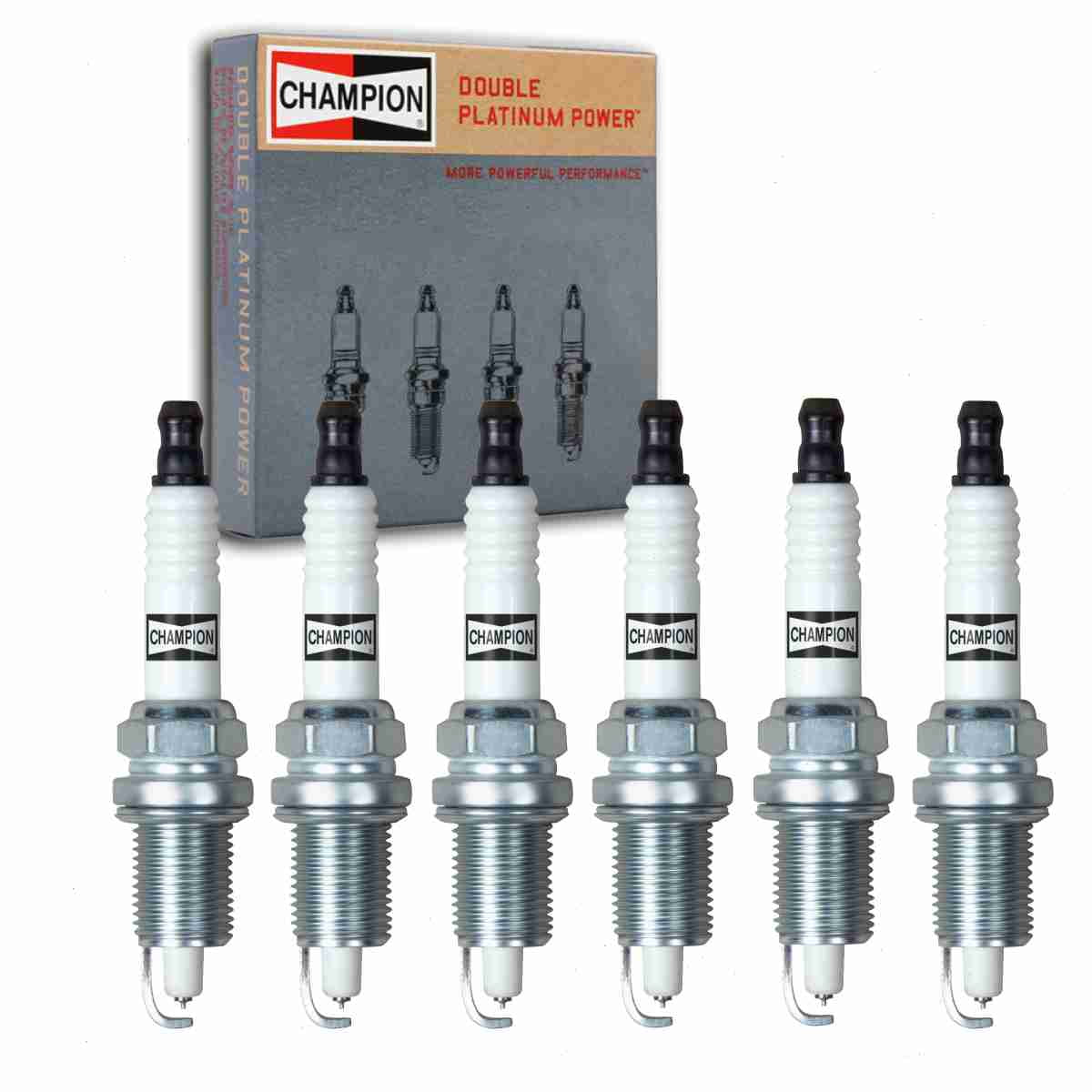 6 pc Champion Double Platinum Spark Plugs compatible with Jeep Wrangler    L6 1987-2006 Ignition Wire Secondary 