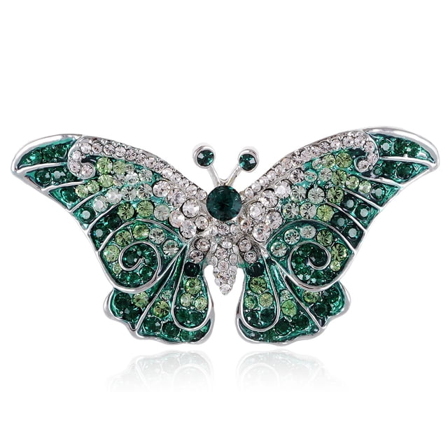 Empress Monarch Winged Butterfly Crystal Rhinestone Brooch Pin