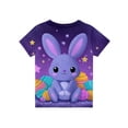 thumbnail image 4 of YOUYEDIAN 2026 Easter Girls T Shirts Funny Bunny Graphic Short Sleeve Tee Tops Festival Cute Cotton T-Shirt Outfits (Dark Purple, 11-12 Years), 4 of 5