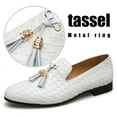 thumbnail image 2 of JITAI Men's Dress Loafer Shoes Slip-on Loafer Tassel Loafer White Size 13, 2 of 5