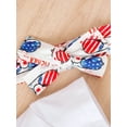 thumbnail image 4 of Bagilaanoe 4th of July Clothes for Newborn Baby Girls Short Sleeve Print Tassel T-shirt Tops + Flag Shorts + Headband 3M 6M 12M 18M Infant Independence Day Outfits 3pcs Short Pants Set, 4 of 9