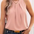 thumbnail image 2 of XuJwPNcy Women's Tank Tops Summer Crew Neck Pleated Loose Flowy Tops Office Cute Work Sleeveless Shirts, 2 of 4