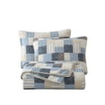 thumbnail image 1 of Chezmoi Collection Douglas 3-Piece Printed Patchwork Cotton Quilt Set - Floral Plaid Striped Multicolor - Stone Washed Lightweight Bedspread, King Size, 1 of 4