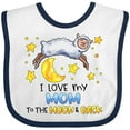 thumbnail image 3 of Inktastic I Love My Mom to the Moon and Back Cute Sheep Boys or Girls Baby Bib, 3 of 4
