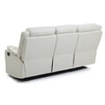 thumbnail image 4 of Glory Furniture Ward Faux Leather Double Reclining Sofa in Pearl, 4 of 6