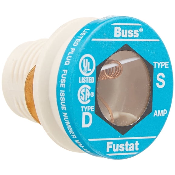 Bussmann S-1-1/4BC 1-1/4 Amp Type S Time-Delay Dual-Element Plug Fuse Rejection Base, 125V UL Listed 1-In Bag