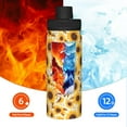 thumbnail image 5 of Yiaed Brown Leaf Pattern Sunflower Print Sports Insulated Kettle Bottle Reusable Stainless Steel Insulated Cup, Outdoor Portable Casual Stainless Steel Insulation Cup, 5 of 7