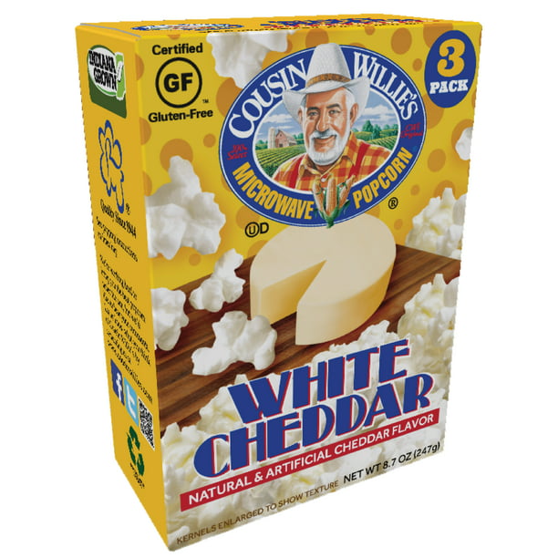 Cousin Willie's White Cheddar Microwave Popcorn (Case of 12/3-packs