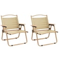 thumbnail image 1 of Sillas de camping plegables VidaXL, juego de 2 unidades, de tela Oxford, color beige, 1 of 9