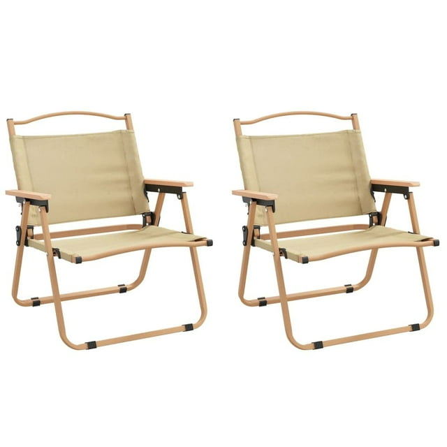 Sillas de camping plegables VidaXL, juego de 2 unidades, de tela Oxford, color beige