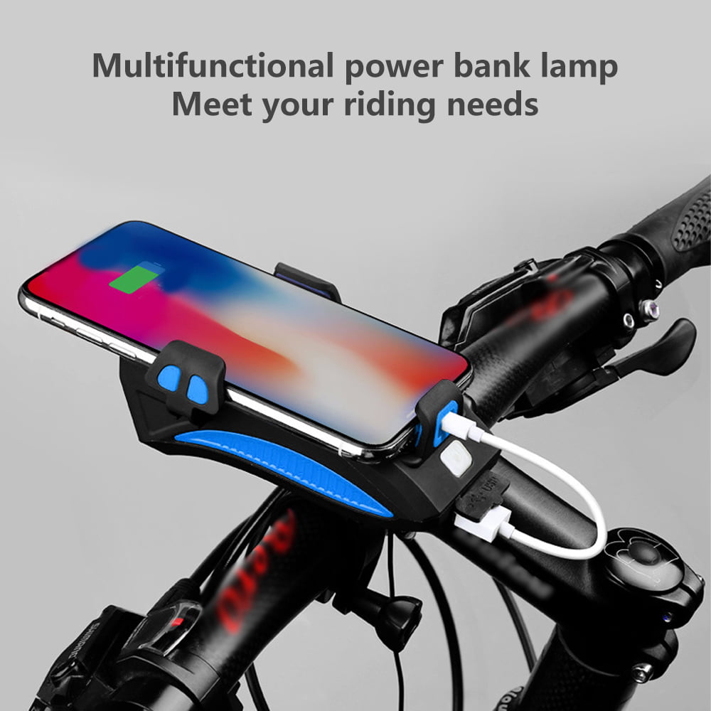 Details about   Bike Bicycle Phone Holder Mount with LED Front Light Headlight USB Rechargeable 