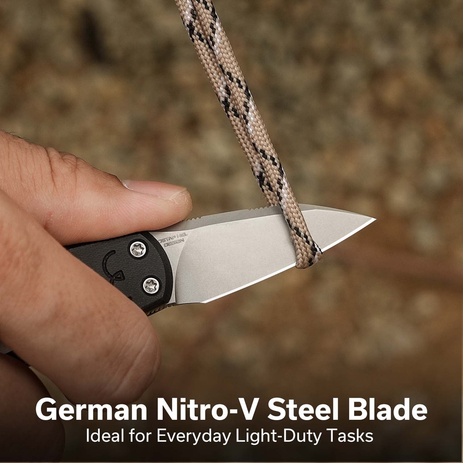 CIVIVI Purr Pocket Knife Folding Knife Slip Joint Knife with 1.83" Stonewashed Nitro-V Blade Black & White G10 Handle C25054-2, With 1PC Black Lanyard