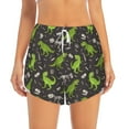 thumbnail image 2 of Goofa Dinosaur Skeleton Printed Women 2 in 1 Running Shorts,Quick Dry Athletic Workout Shorts,High Waisted Athletic Shorts with Liner Pockets-Small, 2 of 9