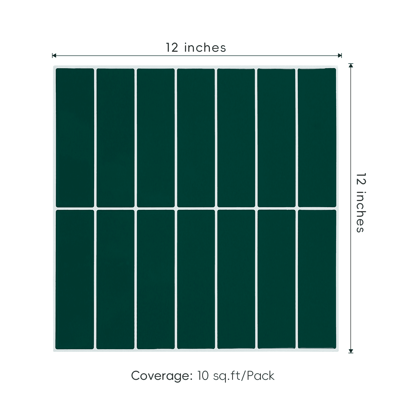 Green Peel and Stick Backsplash Tiles, 12" x 12" Self Adhesive Peel and Stick Wall Tiles for Kitchen Bathroom