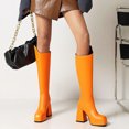 thumbnail image 4 of Tejiojio Fall Clearance Women Winter Warm Super High Heel Shoes Fashion Platform Zip Knee High Boots, 4 of 6