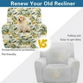 thumbnail image 4 of FOR U DESIGNS Lemon Floral Pattern Recliner Chair Covers Stretch Lazy Boy Recliner Covers Protector with Armrest, Reusable Reclining Slipcovers with Storage Pockets, 4 of 8