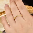 thumbnail image 5 of Newshe Curved Wedding Bands for Women Stacking Sterling Silver Eternity Rings Cz Wishbone Yellow Gold Size 9, 5 of 6