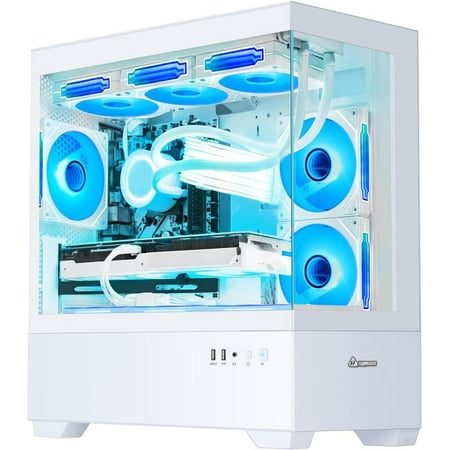 Hoengager RTX 5070 12GB Gaming PC Desktop - AMD Ryzen 7 5700G 3.8GHz , 32GB DDR4 RAM, 1TB PCIe SSD, WiFi + BT, Windows 11 Pro -RGB Prebuilt Computer