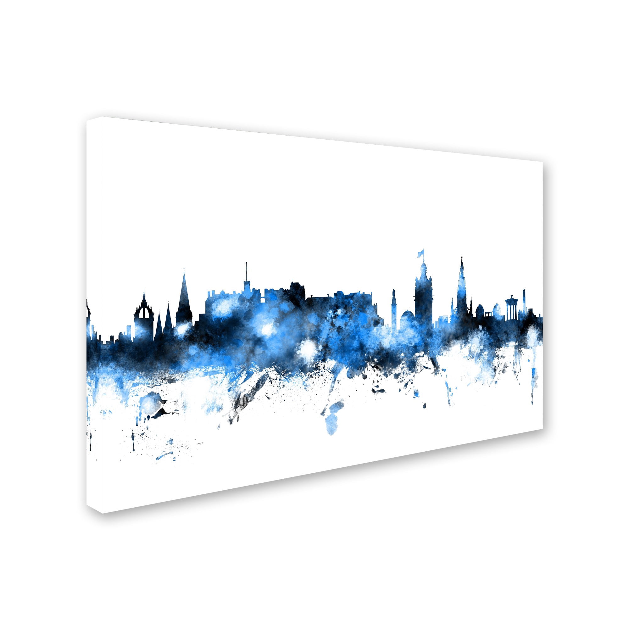 Trademark Fine Art "Edinburgh Skyline White" Canvas Art by Michael Tompsett