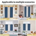thumbnail image 6 of Lake Blue Stripes Kitchen Curtains Small Short 39 Inch Length, Minimalist Abstract Vertical Lines Grommet Top Bedroom Living Room Curtains, Light Filtering Cafe Curtain Drapes 2 Panels Set 55''x39'', 6 of 9