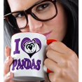 thumbnail image 2 of 3drose, I Heart Love Pandas Cartoon, 11oz Two-tone Red Mug, 2 of 6