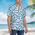 thumbnail image 3 of Fuzoiu Winter Knit Hat and Socks Print Hawaiian Shirt for Men, Summer Beach Casual Short Sleeve Button Down Shirts, Men’s Beach Summer Shirts with Pocket,Medium, 3 of 7