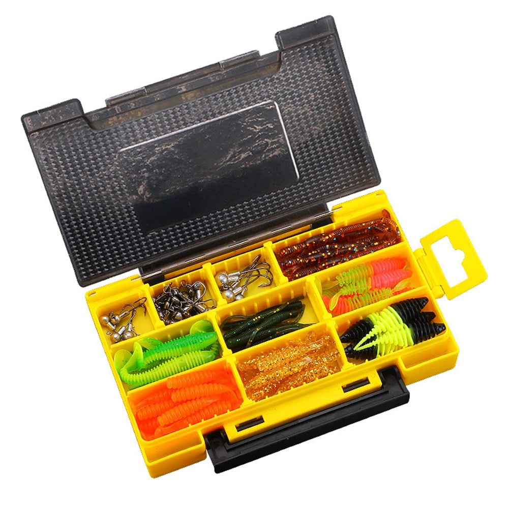 Fishing Lure Spinners Jig Heads Hooks 93Pcs Soft Bait Pike Trout Salmon