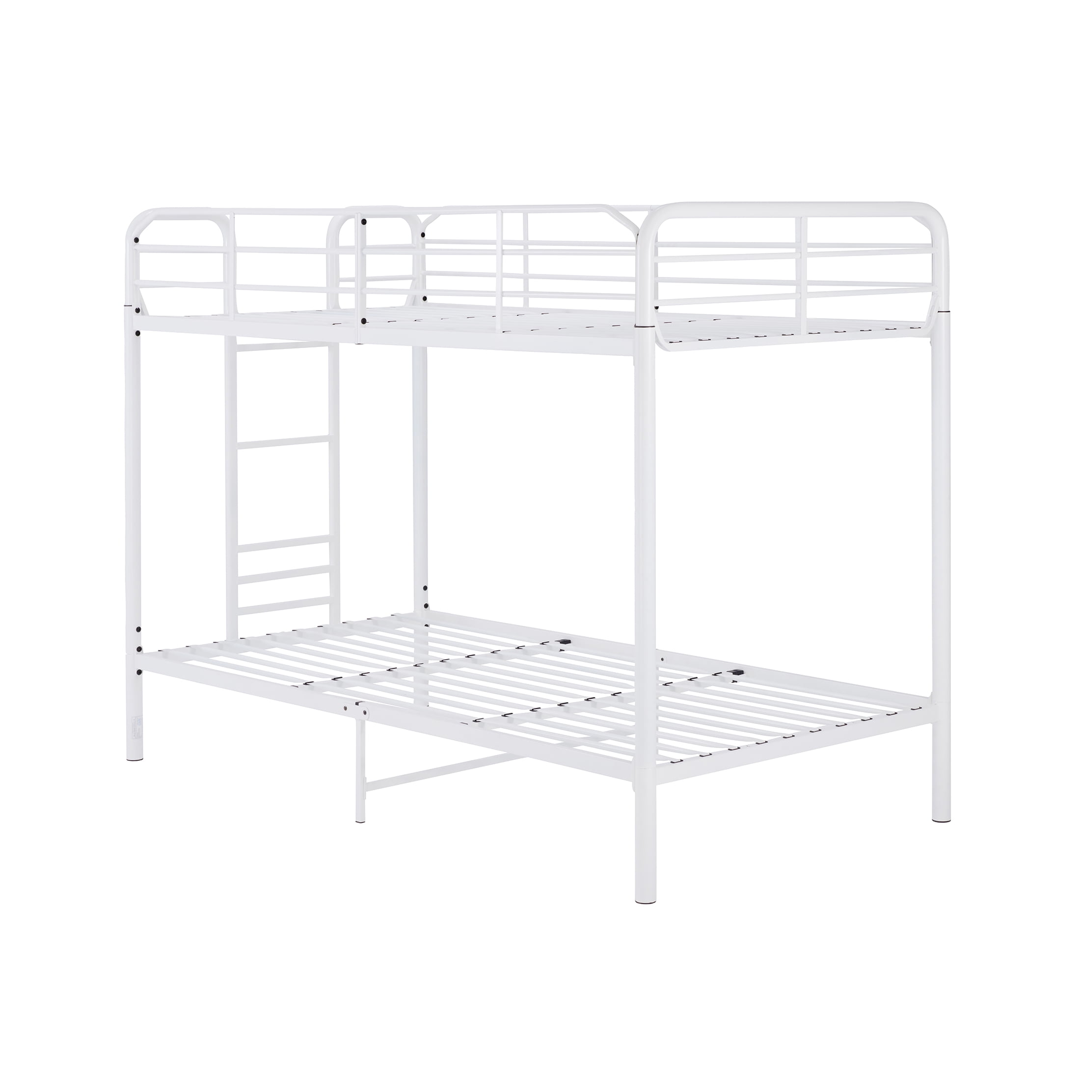 (2 pack) Your Zone Kids Modern Metal Twin over Twin Bunk Bed with Guardrails, White