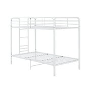 Your Zone Kids Modern Metal Twin over Twin Bunk Bed with Guardrails, White