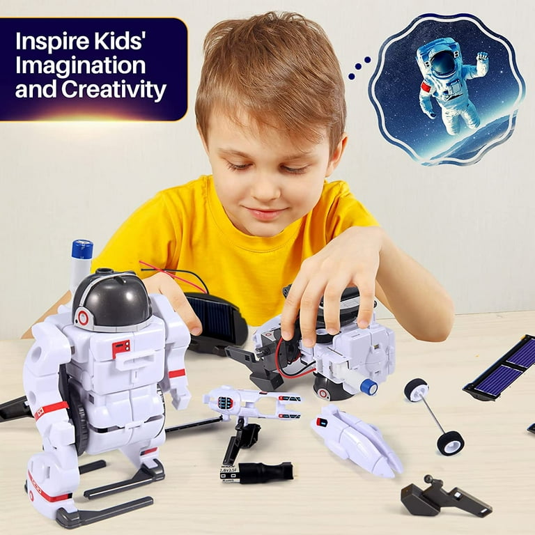 6-in-1 STEM Project Sets for Kids Ages 8-12, DIY Solar Robot Kit