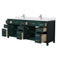 thumbnail image 3 of Wyndham Collection Beckett 84" Wood Double Bathroom Vanity in Green/White, 3 of 6
