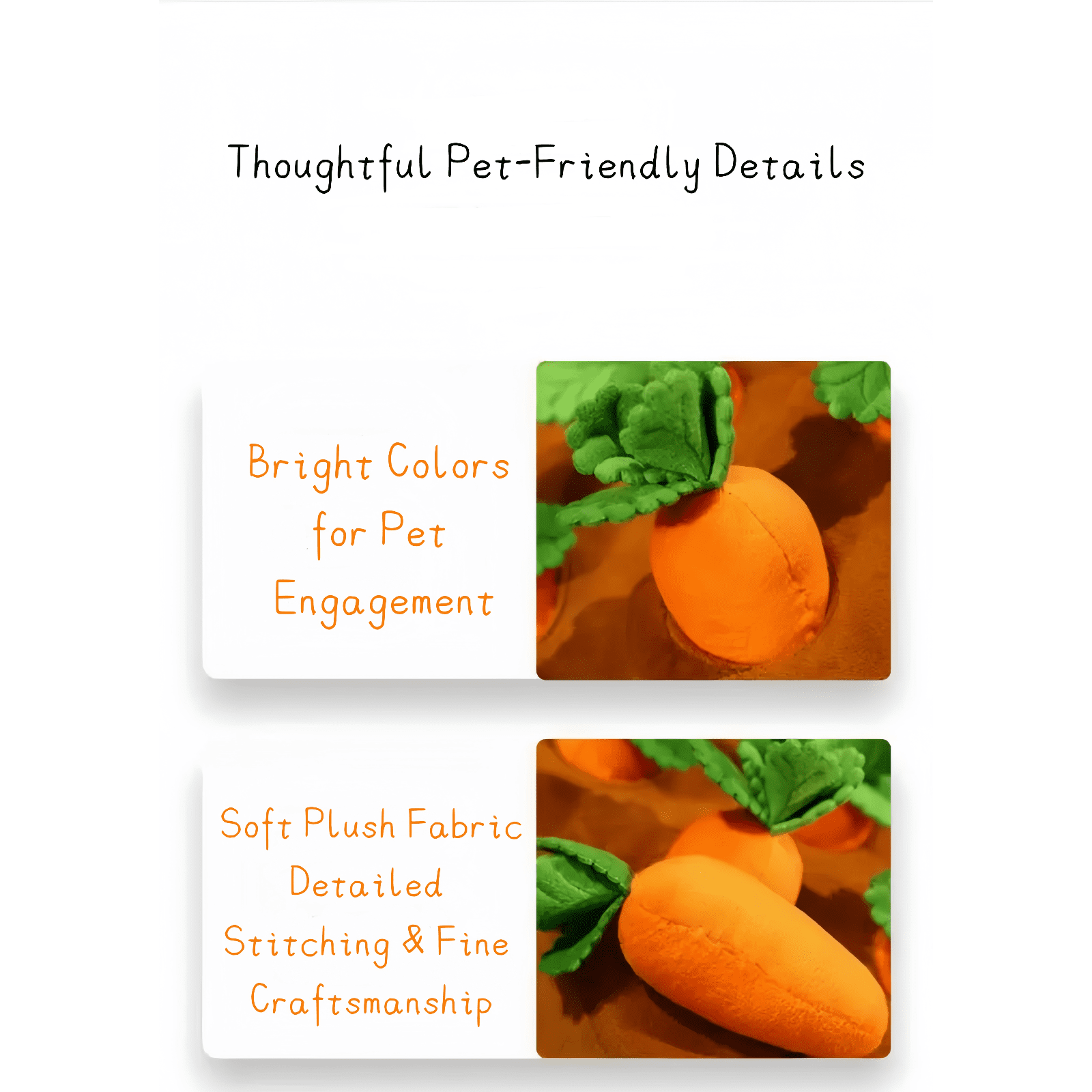 Dog Toys, Carrot Snuffle Mat Puzzle Toy, 2 in 1 Nosework Feeding Game for Stress Relief
