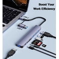 thumbnail image 2 of Hub USB C TIEDXIOY 8 en 1 USB 3.0 con lector de tarjetas SD/TF, 2 of 9