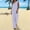 Purple, variant on PRINxy Women Simple Linen Texture Matching Outfit Summer V Neck Sleeveless Vest Relaxed Wide Leg Pants Ladies Outdoor Commute Leisure Wear Set Purple XXXL