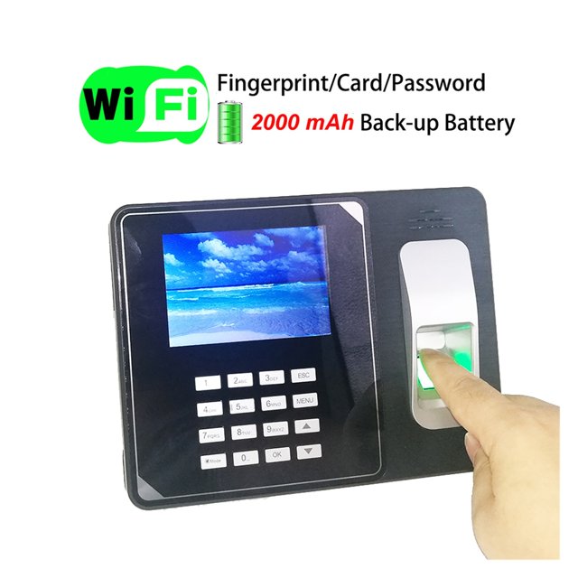/ip Back-up Battery Fingerprint Time Attendance Machine Card Employee Assistance Control Clock ,Easy to Use